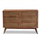 Baxton Studio Barrett Mid-Century Walnut Brown Finished Wood and Synthetic Rattan 6-Drawer Dresser 192-11300-ZORO - alternate 9